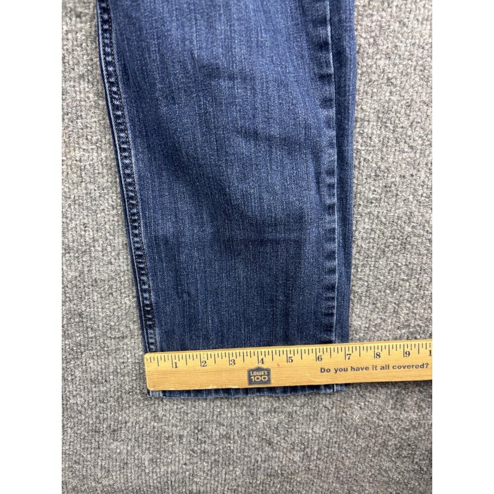 Duluth Trading Co Straight Jeans Womens 12 Blue Med Wash Mid Rise Stretch 12x31 - Picture 6 of 8